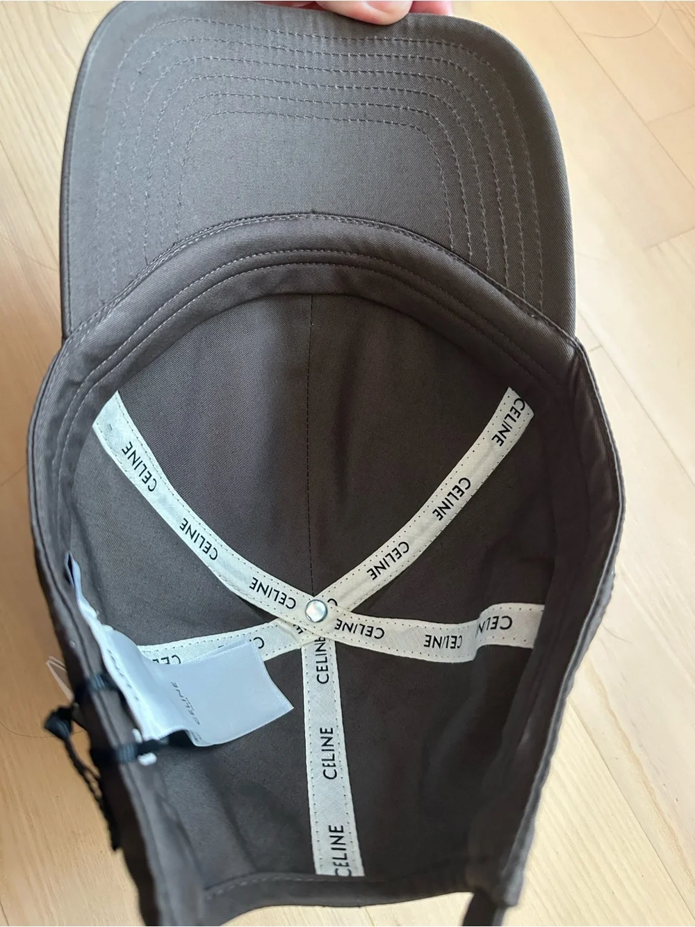 CELINE Triomphe Baseball Cap Dark Taupe Size L (2AUT6969P)